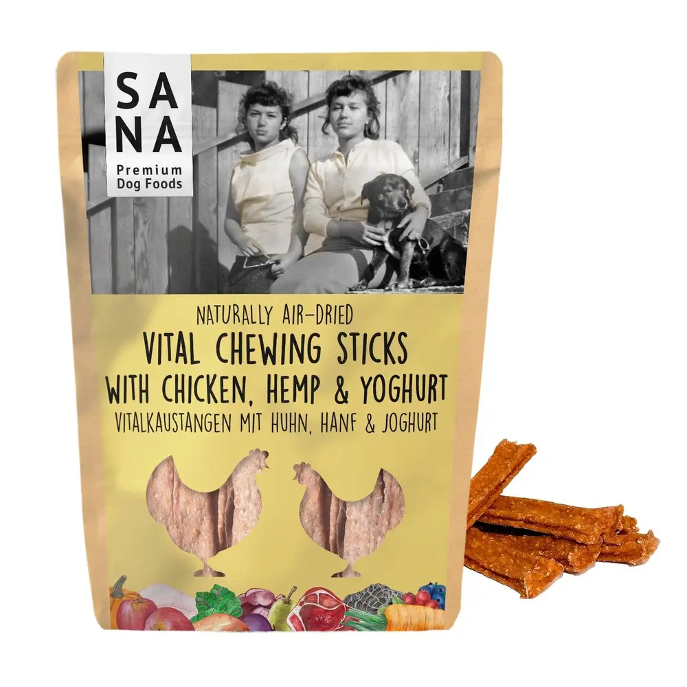 Sana Dog Sanadog Vitality kauwstick Kip met Hennep en Probiotische Yoghurt Sana Dog Sanadog Vitality kauwstick Kip met Hennep en Probiotische Yoghurt