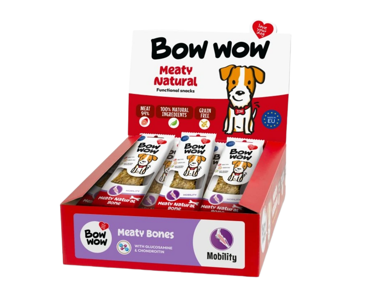 Bow Wow Natural Meaty Bone Mobility per stuk Bow Wow Natural Meaty Bone Mobility per stuk