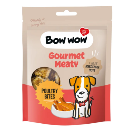 Bow Wow Bow WoW Gevogeltehapjes 60 g Bow Wow Bow WoW Gevogeltehapjes 60 g