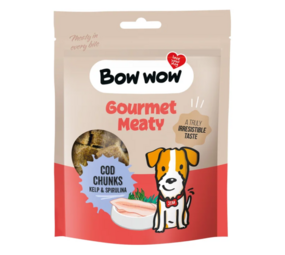 Bow Wow Bow WoW Kabeljauwhapjes met Kelp & Spirulina Bow Wow Bow WoW Kabeljauwhapjes met Kelp & Spirulina
