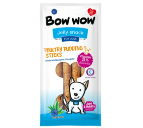 Bow Wow Bow Wow - Pudding Sticks met Gevogelte, Collageen, Yucca & Inuline Bow Wow Bow Wow - Pudding Sticks met Gevogelte, Collageen, Yucca & Inuline