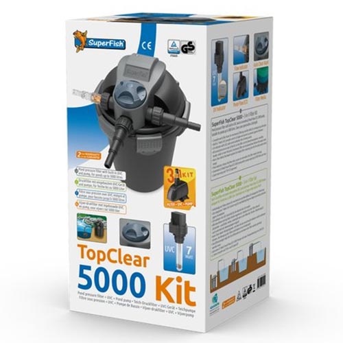 SuperFish Topclear Kit incl. pomp 2000 l/h - uvc 7  watt