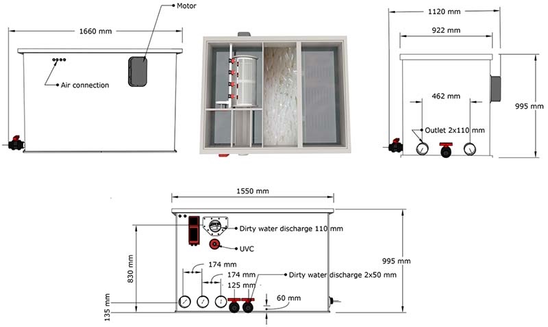 Technische tekening Red Label Basic Combi 25/30 XL