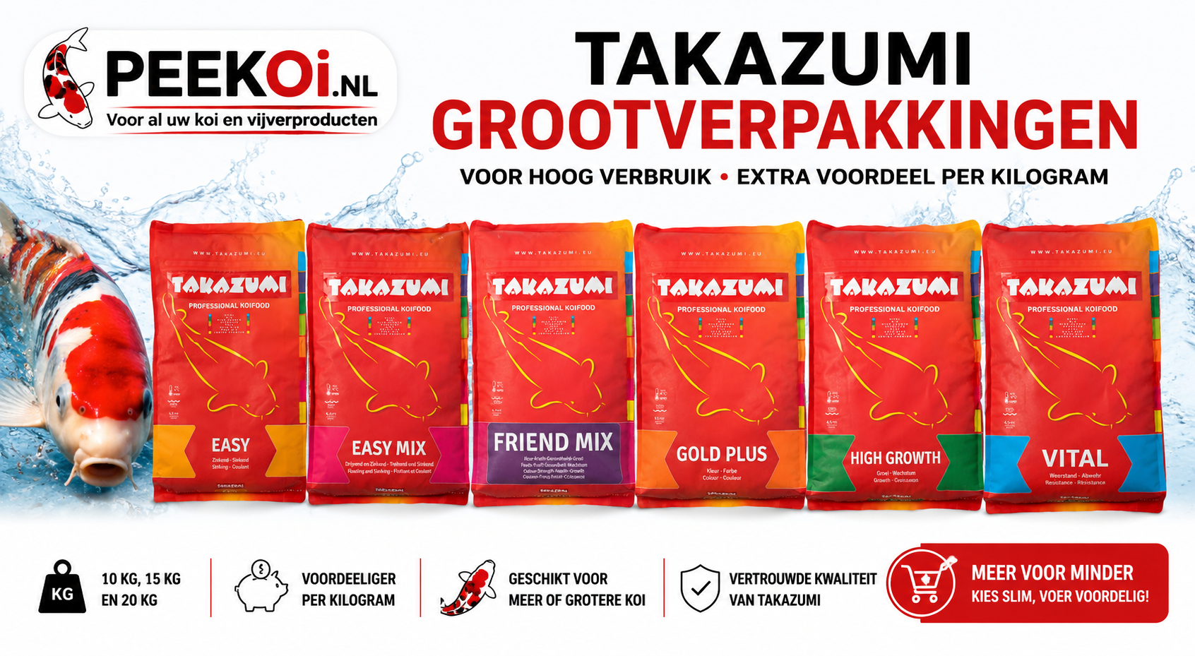 Takazumi grootverpakking koivoer alle soorten