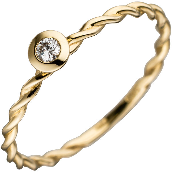 Unique 585er Gold Verlobungsring Mit Diamant 0 25 Ct Vr0290sl