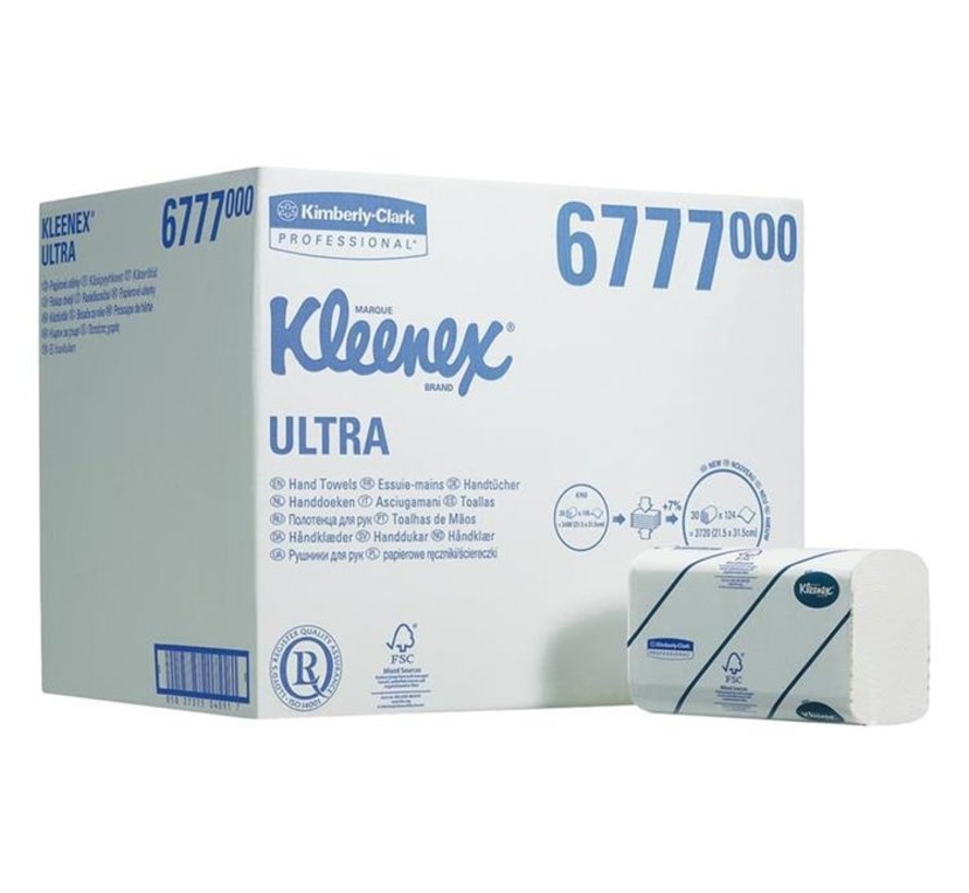 KLEENEX® ULTRA 6777 2-laags witte handdoeken 21,5x31,5cm