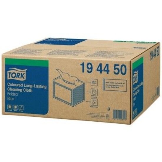Tork Tork® Coloured Long-Lasting gefaltete Reinigungstücher blau (19,3x16cm) - 194450