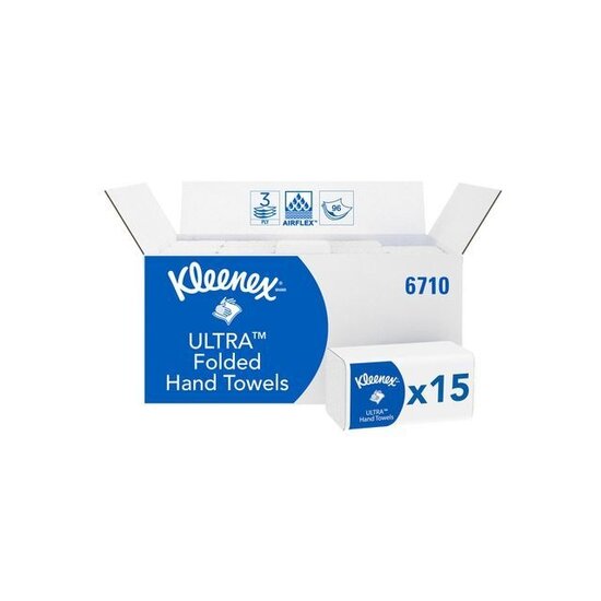 Kleenex Handdoek Kleenex Ultra 3-Laags wit/doos 15x96 vel 6710