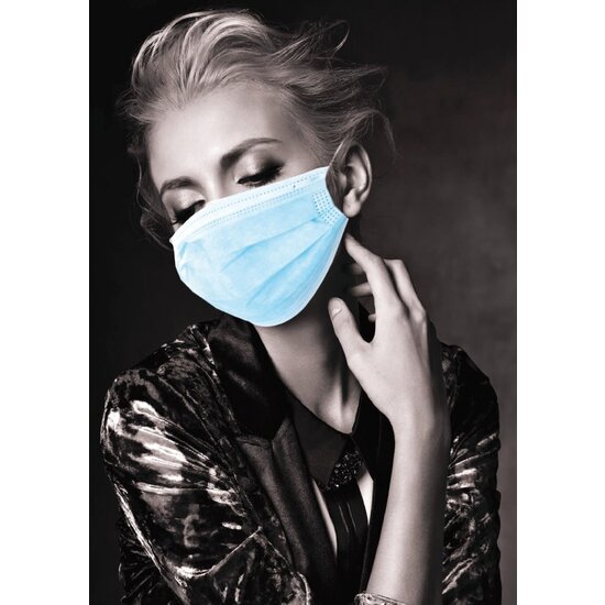 Akzenta Akzenta TOP MASK Mundmasken non-latex Typ IIR mit Gummiband (50 Stück) - blau - FMEB2AZ-B
