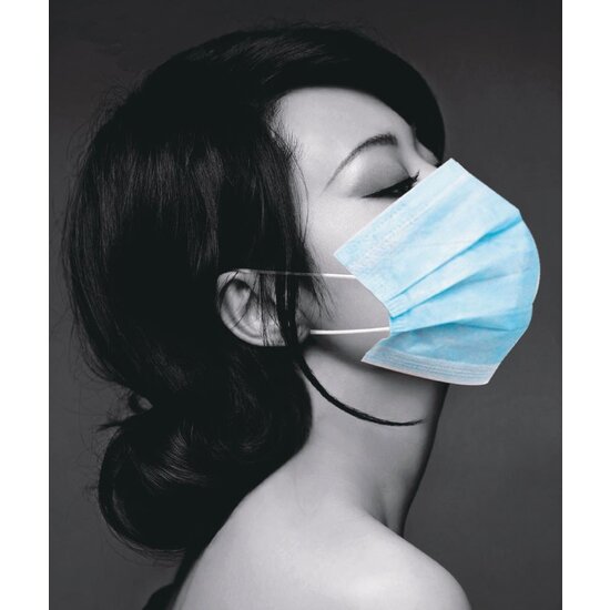 Akzenta Akzenta TOP MASK Face Masks Non-Latex Type IIR with Elastic (50 pieces) - Blue - FMEB2AZ-B