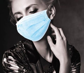 Akzenta Medische Akzenta TOPMASK blauwe IIR/2R mondmaskers met elastiek 50 stuks - FMEB2AZ-B