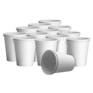 DispoDeals white cardboard drinking cups 180ml (1000 pieces)