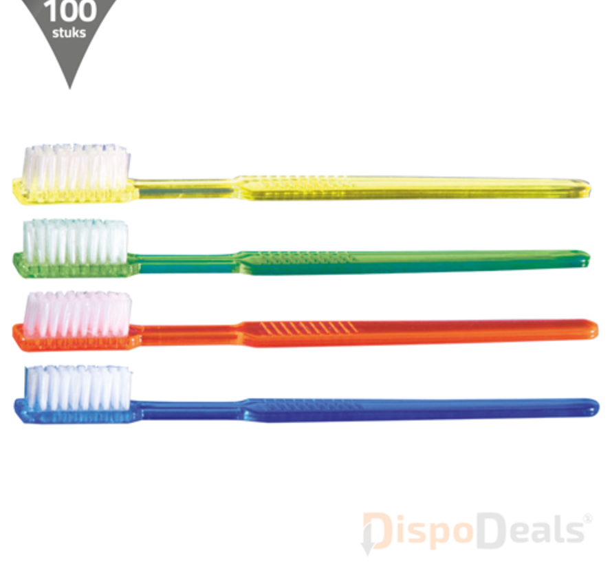 DispoDeals Wegwerp tandenborstels incl. tandpasta, per stuk verpakt (100 stuks)