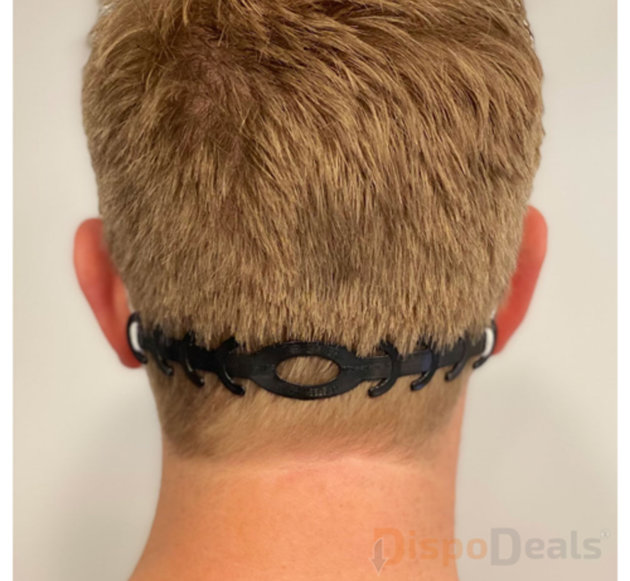 DispoDeals Ear Savers zwart voor mondmaskers met elastieken (5st)