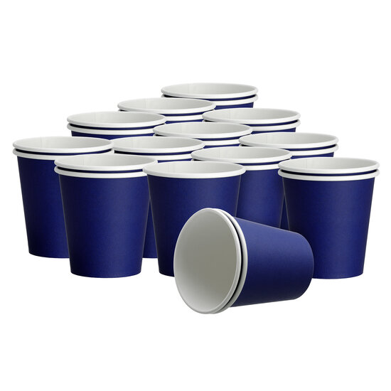 DispoDeals Gobelets en papier DispoDeals (revêtement PE) 180ml bleu (2x50 pièces)