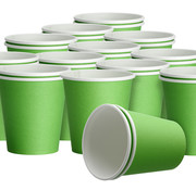 DispoDeals 2x 50 Fris groen papieren feest bekertjes 180 ml - Wegwerpbekertjes groen 180 ml (100 stuks)