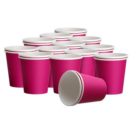 DispoDeals DispoDeals Paper Drinking Cups (PE-coated) 180ml fuchsia (2x50 pcs)