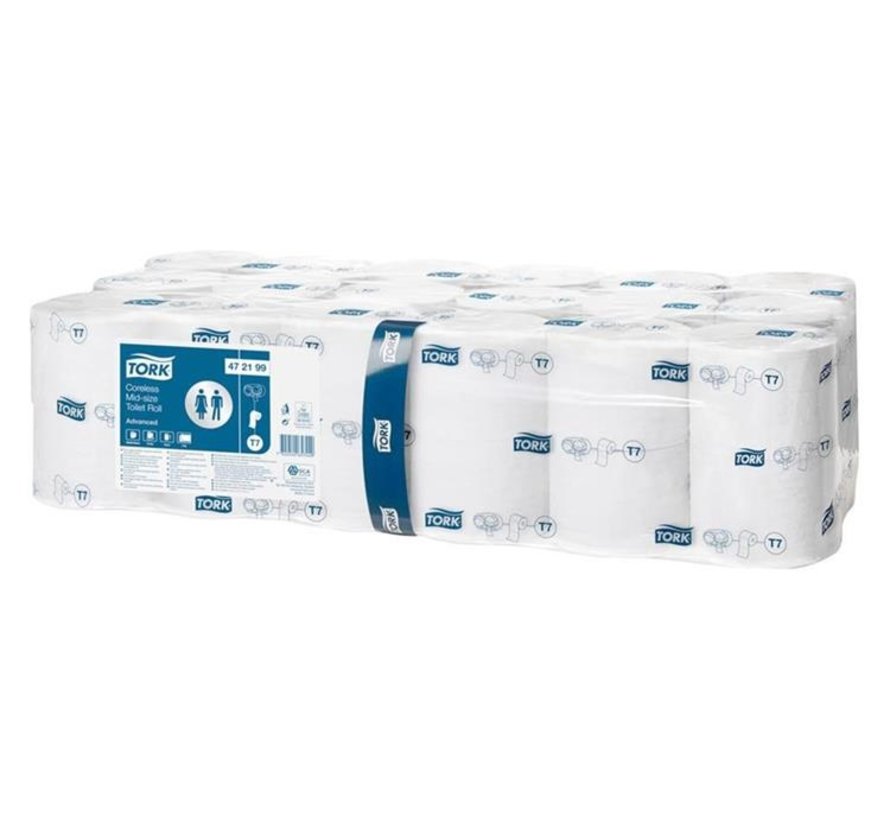 Tork® Advanced Hulsloos Mid-Size Toiletpapier (2-laags) - T7-systeem - 472199