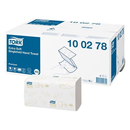 Tork Tork® Premium Extra Weiche Singlefold Handtücher 23x22,6cm (2-lagig) - H3-System - 100278