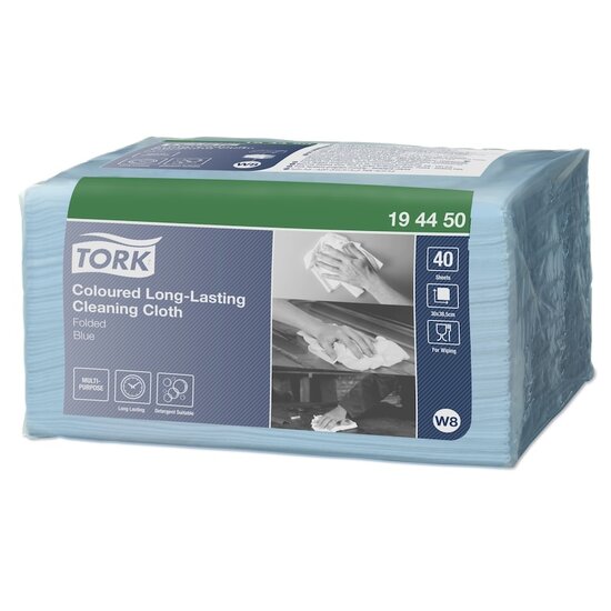 Tork Tork® Coloured Long-Lasting Reinigingsdoeken Blauw (19,3x16cm) - 40st - 194450