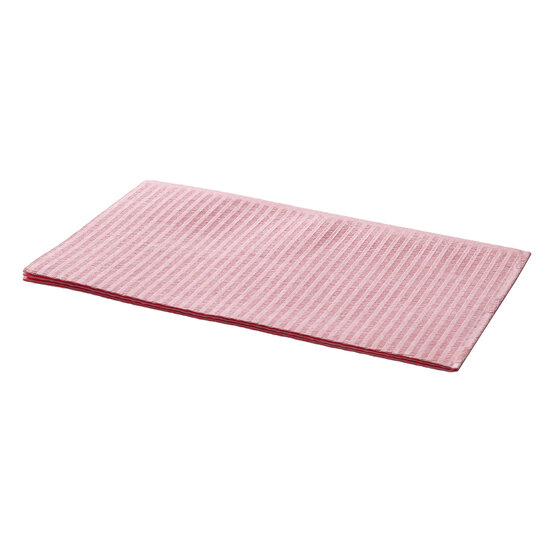 DispoDeals Serviettes dentaires DispoDeals avec film PE 33x45cm (3 couches) - rose
