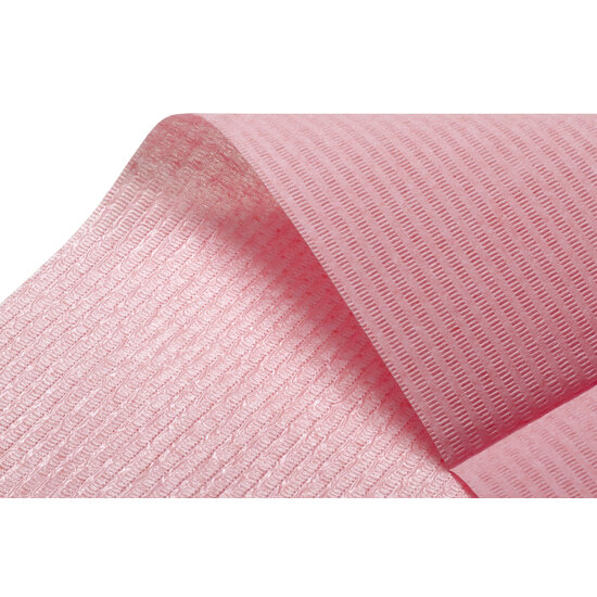 DispoDeals Serviettes dentaires DispoDeals avec film PE 33x45cm (3 couches) - rose