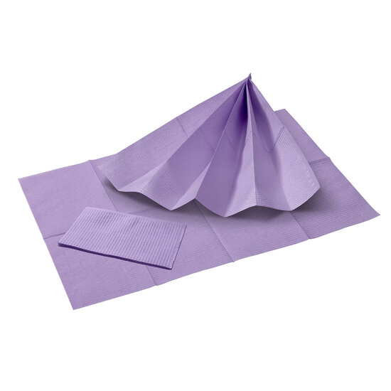 DispoDeals DispoDeals Dental Towels with PE-foil 33x45cm (3-layer) - purple