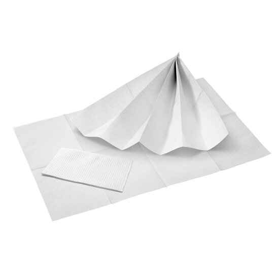DispoDeals DispoDeals Dental Towels with PE-foil 33x45cm (3-layer) - white