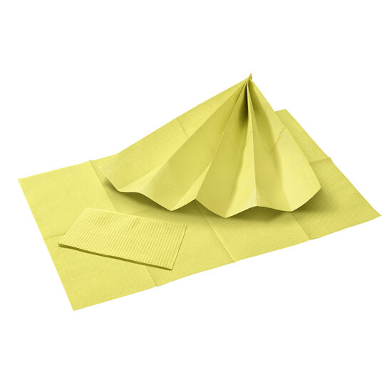 DispoDeals DispoDeals Dental Towels with PE-foil 33x45cm (3-layer) - yellow