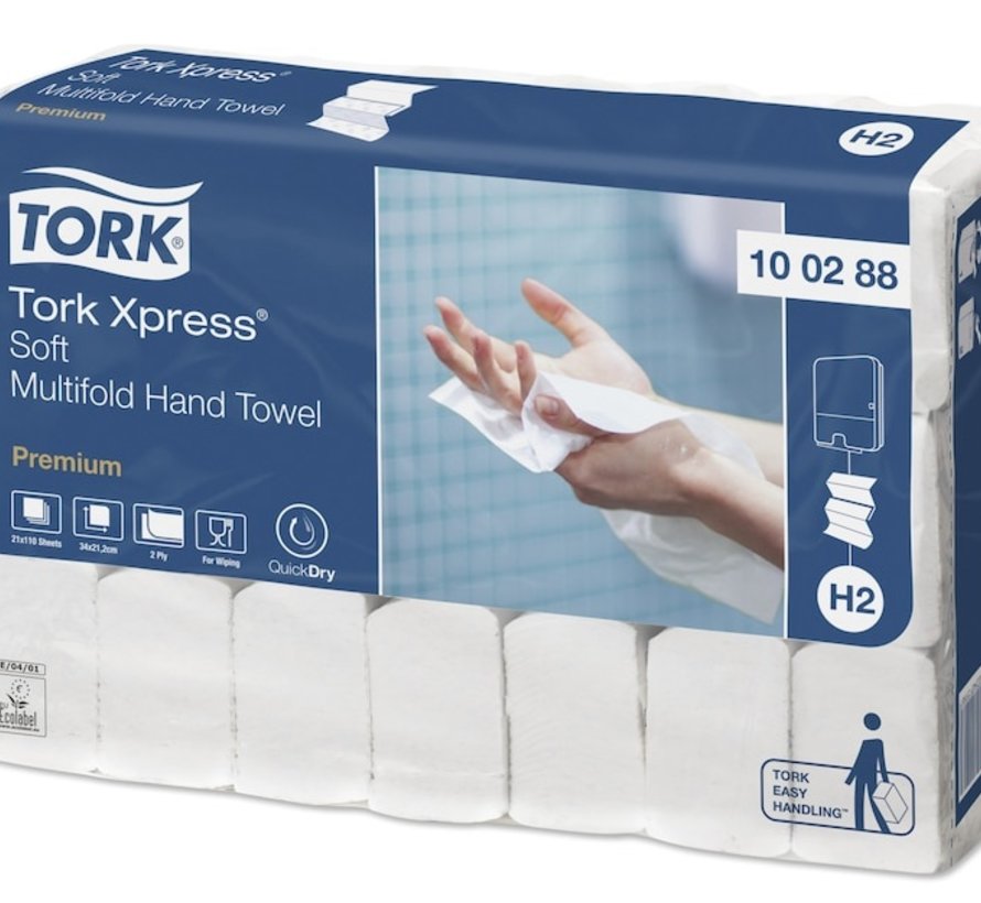 Tork® Xpress® Premium zachte multifold handdoeken (2-laags) 34x21cm