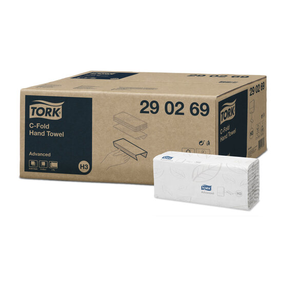 Tork Tork® Advanced Hand Towels 41x25cm C-fold (2-ply) white - H3 system - 290269