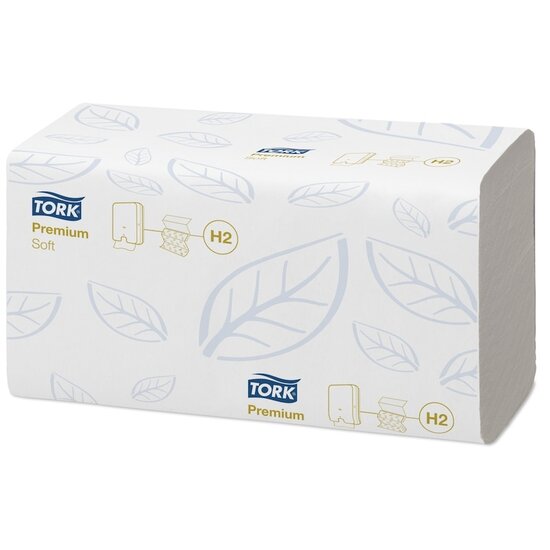 Tork Distributeur de serviettes multifold Tork Xpress® Elevation Standard (552000) + Serviettes douces Tork Xpress® Premium 21,2x25,5cm multifold 2 couches 21x150 pièces (100289)