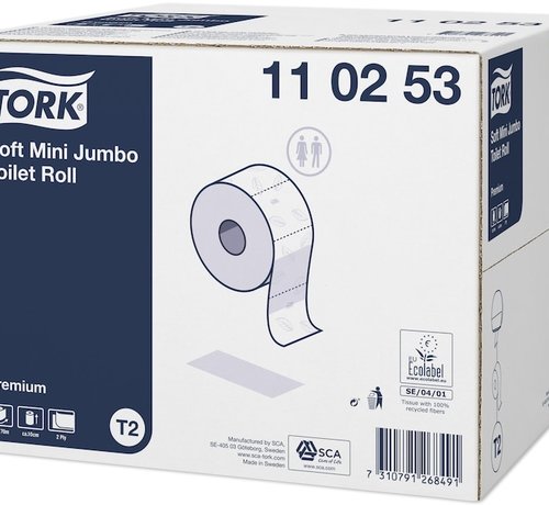 Tork Tork® Premium Zacht Mini Jumbo toiletpapier 2-laags 170m - 110253