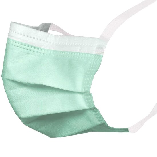Akzenta Medische Akzenta TOPMASK groene IIR/2R mondmaskers met koordjes 50 stuks (vanaf € 4,95 per 50 stuks)