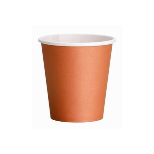 DispoDeals Paper Drinking Cups 180ml (100 pieces) - orange
