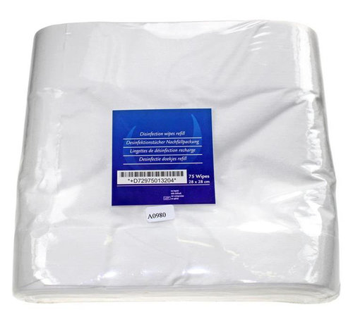 DispoDeals Desinfectiedoekjes droog refill - 28 x 28cm (75 stuks)