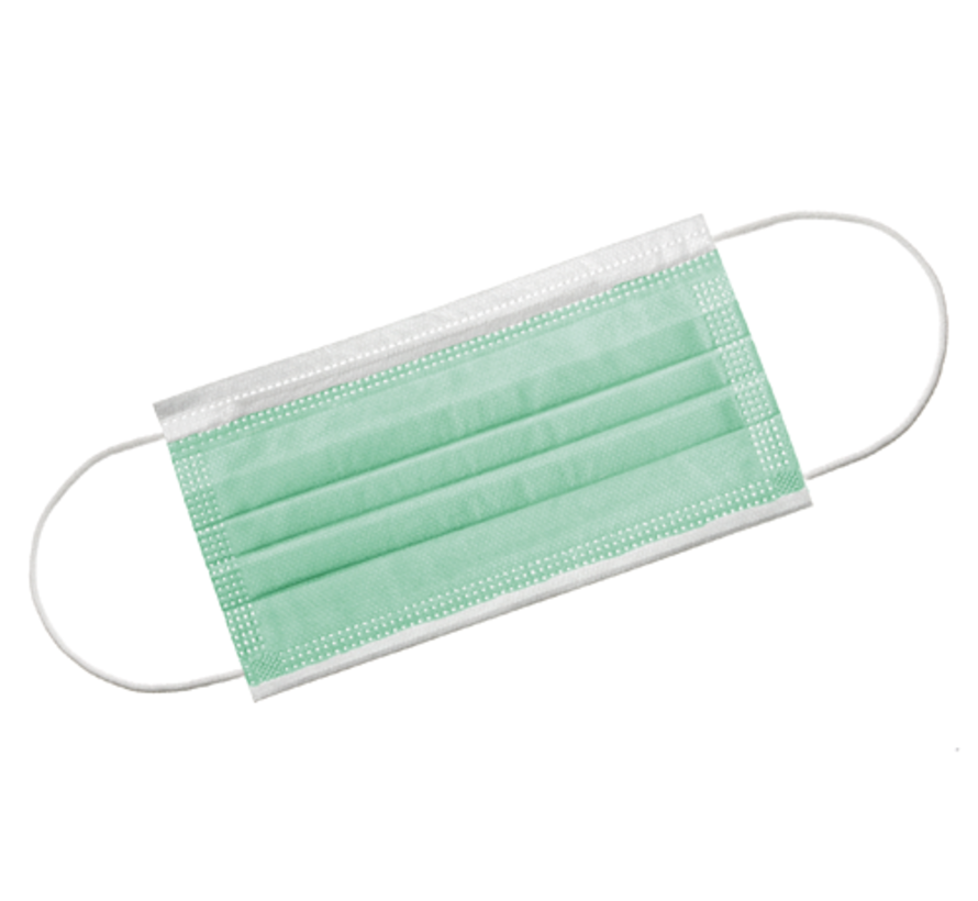 Medische Akzenta TOPMASK groene IIR/2R mondmaskers met elastiek 50 stuks