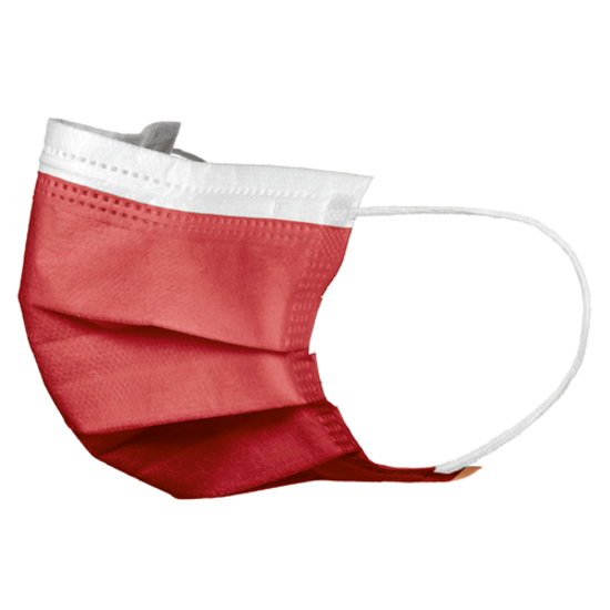 Akzenta Medizinische Akzenta TOPMASK rote IIR/2R Mundmasken mit Gummiband 50 Stück