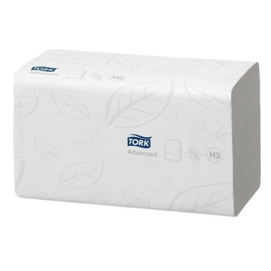 Tork Serviettes Singlefold Tork® Advanced 23x24,8cm pli ZZ (2 couches) blanc - (1x250 pièces)