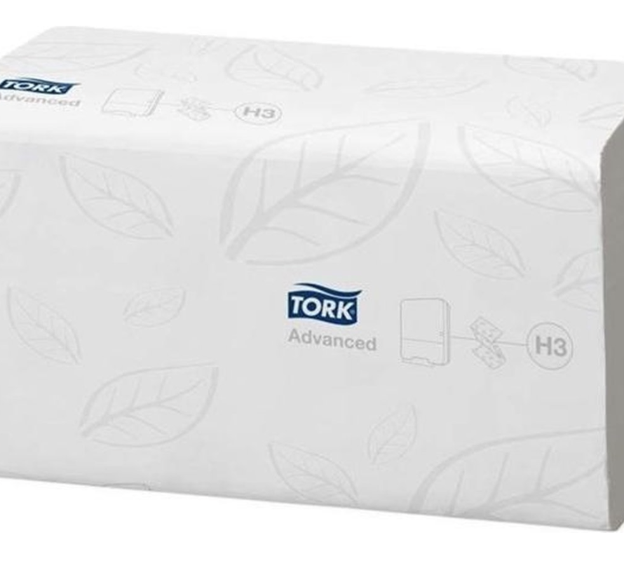 Tork® Singlefold Handdoeken Advanced 23x24,8cm ZZ-vouw (2-laags) Wit - (1x250st)