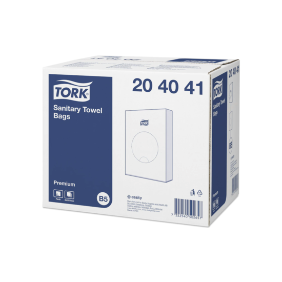 Tork Tork® Hygiene Bags White Plastic 48x25 pieces - B5 System - 204041