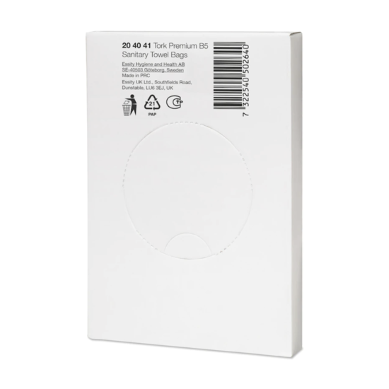 Tork Tork® Hygiene Bags White Plastic 48x25 pieces - B5 System - 204041