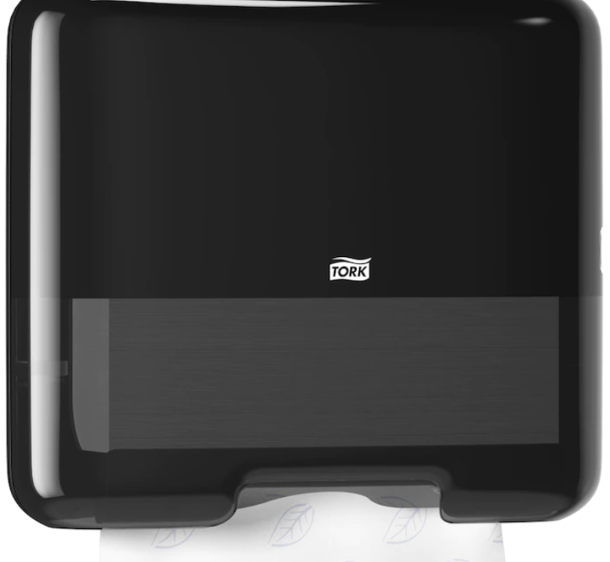 Tork® Singlefold/C-vouw Mini Elevation Handdoekdispenser H3-systeem Zwart - 553108