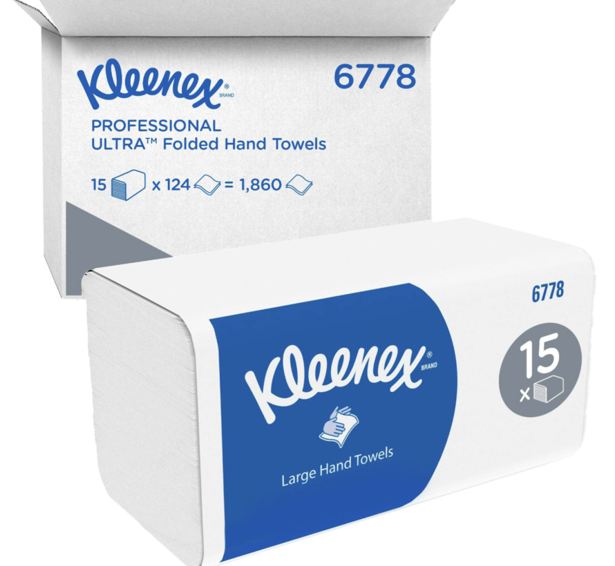 Kleenex® Ultra Interfolded handdoeken 21,5x31,5cm (2-laags) 6778