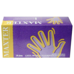 Maxter White Latex Gloves Powder-Free - Size S (100 pieces)