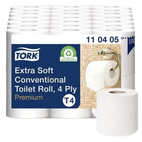 Tork Papier toilette traditionnel Tork® Premium Extra Doux 42 rouleaux (4 couches) - Système T4 - 110405