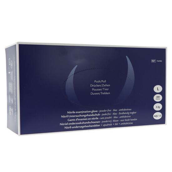 DispoDeals Gants en nitrile sans poudre DispoDeals bleu - L (200 pièces)