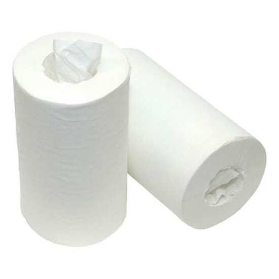 DispoDeals DispoDeals Wiper Mini Centrefeed Kitchen Rolls 21.5x12.4cm 1-ply (12 rolls)
