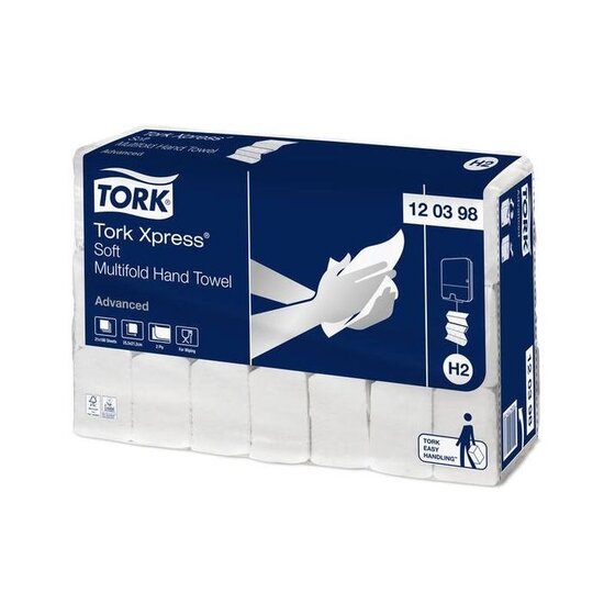 DispoDeals TORK 120398 H2 xpress zachte multifold handdoek 2-laags wit (21X180 stuks)