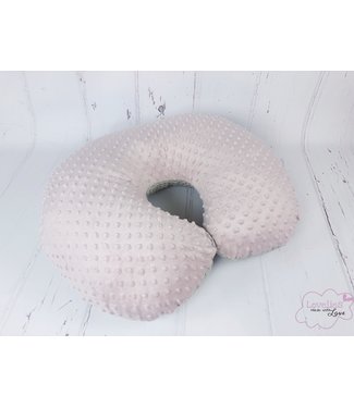 Nursing Pillow Cover Large Waffle Beige & Oldpink Minky